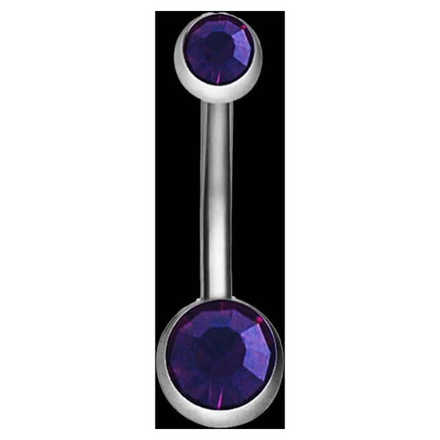 BuyWeek-CA Bouclier de Nombril, Bouton de Nombril en Acier Inoxydable avec Double Strass Mode Perçage de Nombril Valeur Imbattable