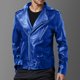 thumbnail image 1 of Puntoco Chaqueta De Cuero Con Cuello Para Hombre, Chaqueta Informal Holgada De Color Sólido Con Capucha Y Mangas Largas, 1 of 5