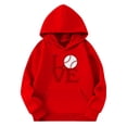 thumbnail image 4 of Kids Boys Girls Cotton Hoodies Hearts Printed Loose Long Sleeve Hooded Sweatshirt Pullover Valentines Day Tops (11 Years, Red 06), 4 of 4