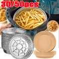 thumbnail image 1 of Doublure en papier parchemin de poulet pour friteuse à air, papier résistant à l'huile, polymères de cuisson antiadhésifs, accessoires carrés pour friteuse à air, 50 piècesStyle 1-6inch-50pcs He Qiyong unisex, 1 of 1