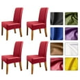 thumbnail image 1 of Amdohai Stretch Solid Pu Leather Waterproof Dining Chair Cover Slipcover Removable, 1 of 7