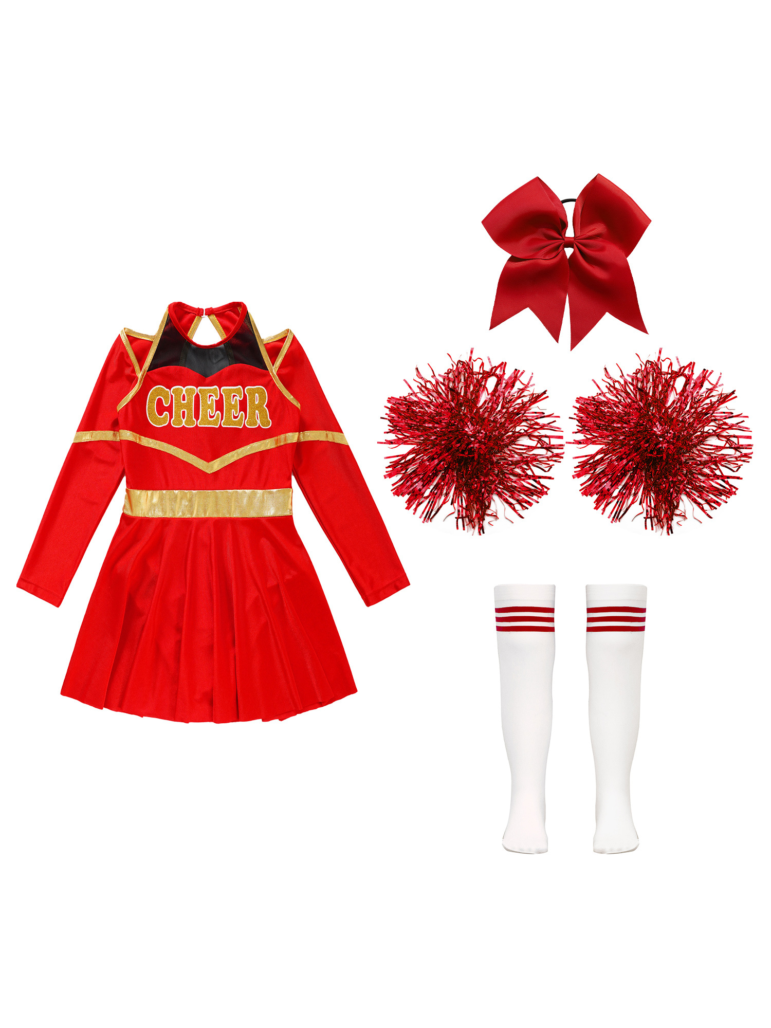 Rubie’s High School Musical Cheerleader Kostüm Für Mädchen – Inkl. Kleid Und Pompons, Rot/Weiß