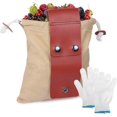 thumbnail image 1 of Bolsa de lona encerada para recolectar hongos con guante de trabajo, bolsa de lona de cuero para cinturón, plegable, para acampar, senderismo, viajes, jardín y bushcraft., 1 of 5