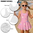 thumbnail image 6 of Xixirimido Planets Moon Stars Pink Print Modest Girls’ Swimwear One Piece – Hawaiian Skirted Bathing Suit with Built-in Shorts, Sleeveless UPF 50+ Swimsuits, 5-6 Years, 6 of 7