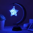 thumbnail image 4 of Copper Wire 20LED Pentagram Lanterns Handmade Hemp Rope Iron Night Light for Bedroom Blue, 4 of 6