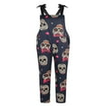 thumbnail image 2 of EIMELI Women Halloween Outfits Bib Pants Skull Pattern Jumpsuit Plus Size Adjustable Straps Overalls, 2 of 6