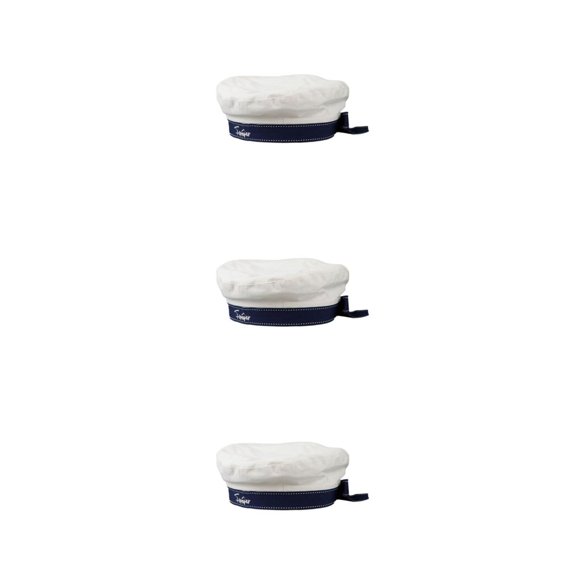 Maytalsory Trendy Navy Sailor Hat Knitted Mesh Hat Fashionable Mariner Cap Costume White 56cm-58cm 3Set