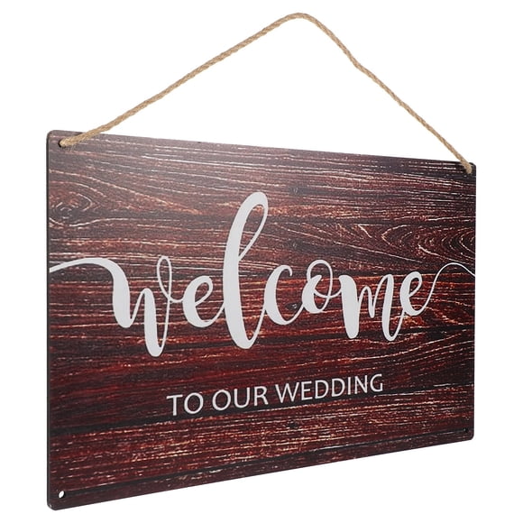 HINTRMENT Welcome to Our Wedding Sign Wedding Sign Decor Wood Rectangular for Event Organizers 1Pcs