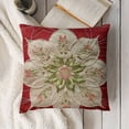 thumbnail image 3 of Christmas Braided Holly Lace Pattern, Polyester Burlap Fabric, Lace Border, Embroidered, Poinsettia - Stars,  Decorative Throw Pillow Cover, 3 of 5