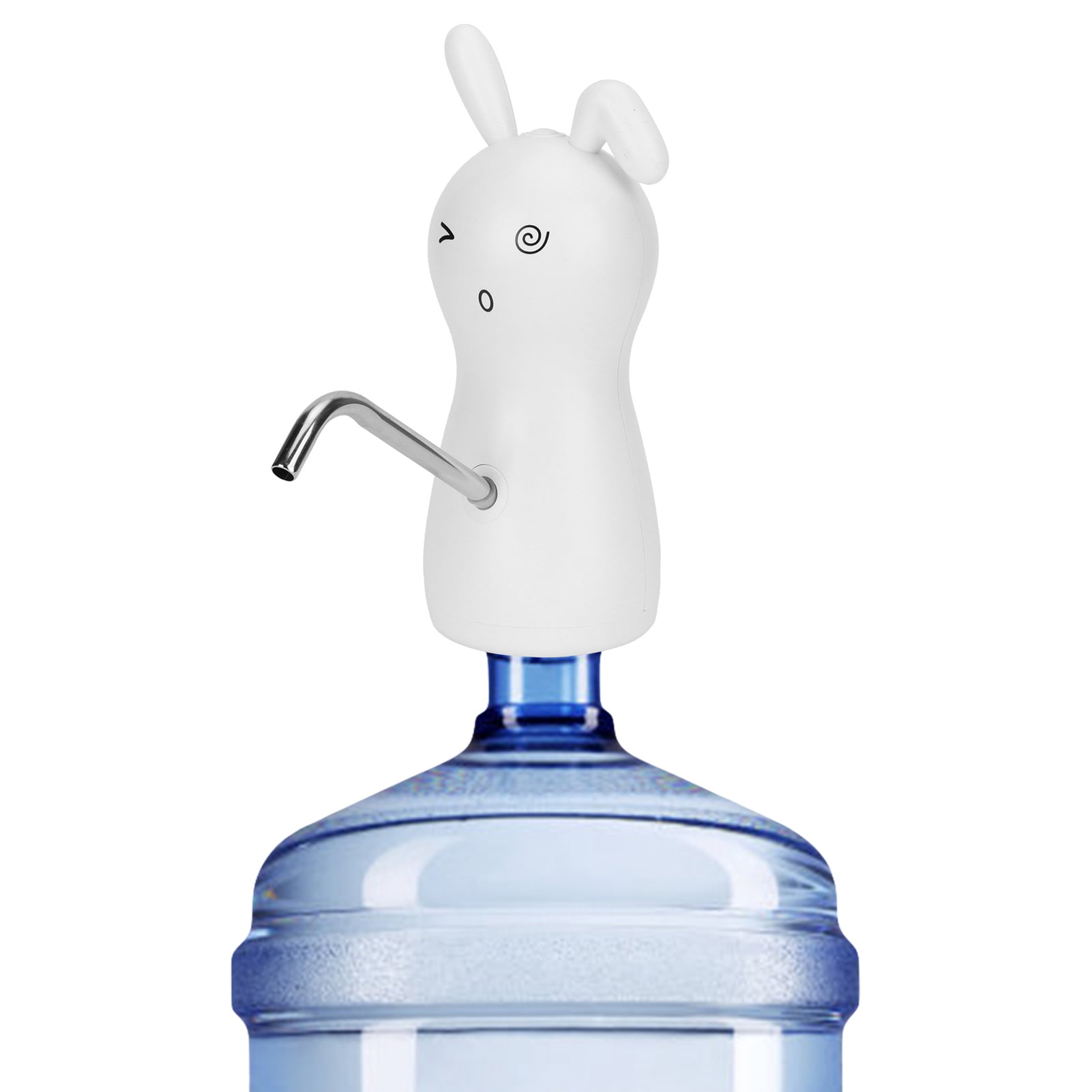 M Buder Electric Water Dispenser Portable USB Charging 450ml Quantitative Water Cooler Pump for 4.5L-18.9L (1.2-5 Gal) Barreled Water Rabbit Shape White