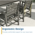 thumbnail image 4 of FOOWIN HDPE Outdoor Patio Dining Chair Set of 2, Outdoor Dining Chairs, Grey, 4 of 6