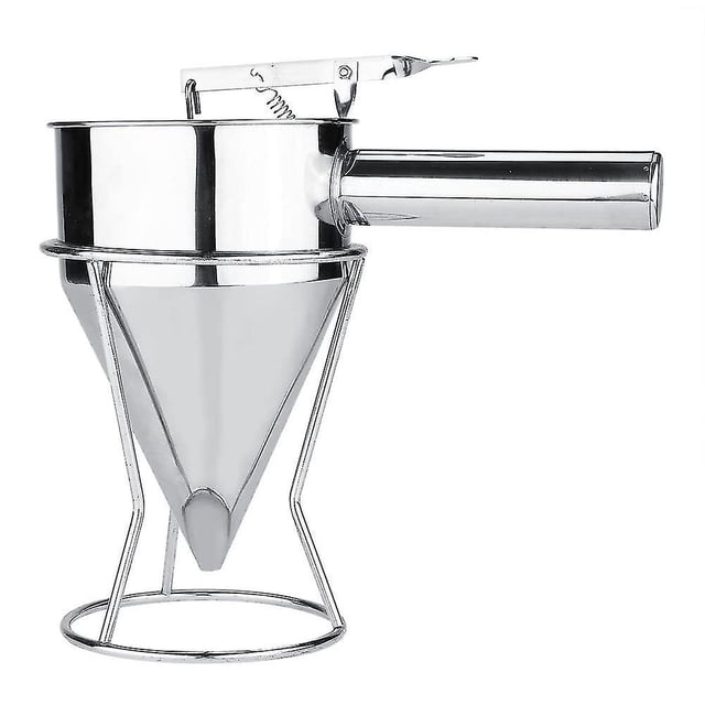 Embudos de acero inoxidable para repostería con soporte dispensador de masa