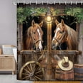 thumbnail image 3 of Rustic Barn Door Western Horse Wood Panel Theme Shower Curtain, 3 of 12