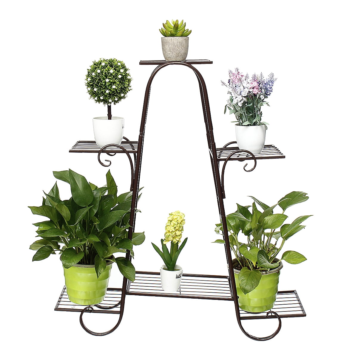 6 Tier Multicolor Wrought Iron Plant Stand Flower Stand