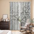 thumbnail image 3 of Grey Flowers Kitchen Curtains 84 Inch Length, Spring Floral Modern Oil Painting Art Grommet Top Bedroom Living Room Curtains, Light Filtering Cafe Curtain Drapes 2 Panels Set 84''x84'', 3 of 9