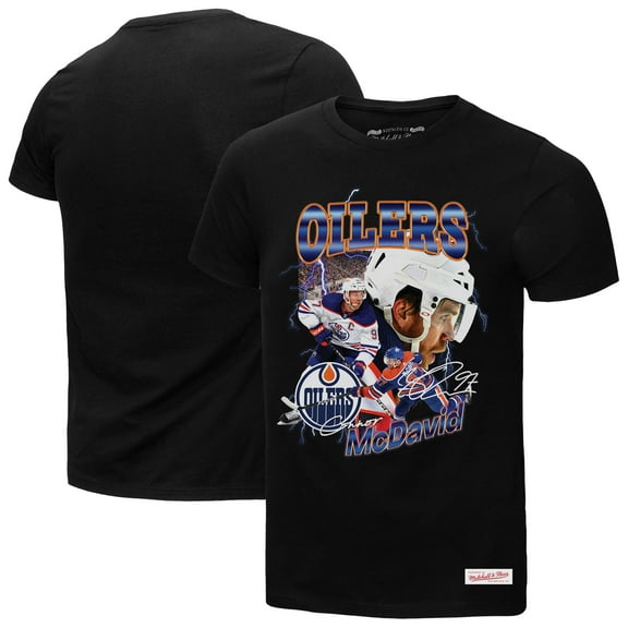 Men's Mitchell & Ness Connor McDavid Black Edmonton Oilers 2.0 Player Graphic T-Shirt