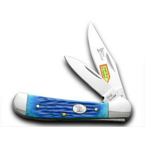 Steel Warrior Copperhead - Cancun Blue Jigged Bone Handles Pocket Knife Knives