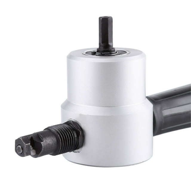 Electric Double Head Sheet Metal Cutter Nibbler Attachment Tool Kit,for Cutting Flat and Curved Surfaces,with 360 Degree Adjustable Cutting Edge Direction