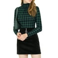 thumbnail image 5 of INSPIRE CHIC Women's Blouse Slim Fit Turtleneck Pleated Front Long Sleeve Knit Top M Green, 5 of 8
