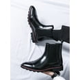 thumbnail image 2 of Men's Chelsea Boots Patent Leather Ankle Boots Fashion Pointed Toe High Top Boots For Streetwear, Business, Parties, Dancing, 2 of 4