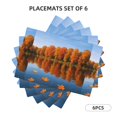 thumbnail image 2 of Linen Placemat With 18×12in Double Stitching Is Effectively Insulated And Foldable For Family Hotel Picnic Trips Autumn Lake Six Piece, 2 of 8