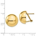 thumbnail image 2 of 14K Yellow Gold Omega Clip 16mm Half Ball Earrings, 2 of 2