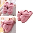 thumbnail image 6 of Long Ears Single Ball Men and Women Couples Winter Warm Wooden Floor Thickening Indoor Warm Slippers Cotton Slippers, 6 of 17