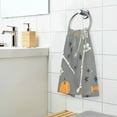 thumbnail image 3 of Yayeee 2 Pack Hand Towels for Bathroom 100% Cotton 16" x 28" Soft Absorbent Kitchen Towel, Halloween Dancing Skeleton, 3 of 7
