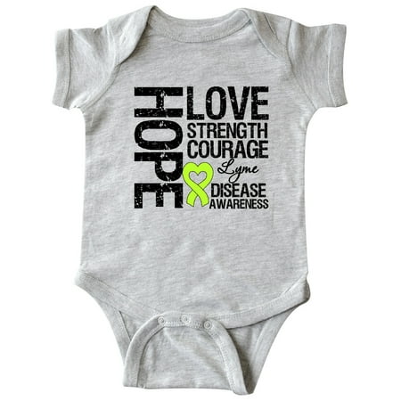 

Inktastic Lyme Disease Hope Love Strength Gift Baby Boy or Baby Girl Bodysuit