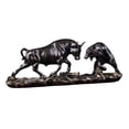 thumbnail image 4 of Estatua de oso y toro Feng Shui, figura de toro, decoración de vaca moderna de fina mano de obra Cobre 40x11x155cm, 4 of 9