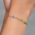 thumbnail image 4 of Gem Stone King 925 Silver and 10K Yellow Gold Blue Tanzanite Yellow Citrine Green Peridot and Lab Grown Diamond Tennis Bracelet for Women By Keren Hanan (1.84 cttw, Adjustable up To 9 inch), 4 of 4