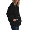 thumbnail image 2 of Sudadera con Capucha y Cremallera para Mujer, de Forro Suave, Ideal para el Invierno. Sudadera Informal de Gran Tamaño con Botones en la Parte Delantera. Negro XXL, 2 of 7