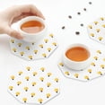 thumbnail image 4 of Leather Coasters with Heat-resistant for Drinks, white Light Bulbs Pattern -标题2 Octagon, 4 of 5