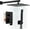 Black, variant on Simenmax 10'' Wall-Mounted Rain Shower System – Square Full Metal Thermostatic Mixing Valve Combo with Handheld Spray, Silver