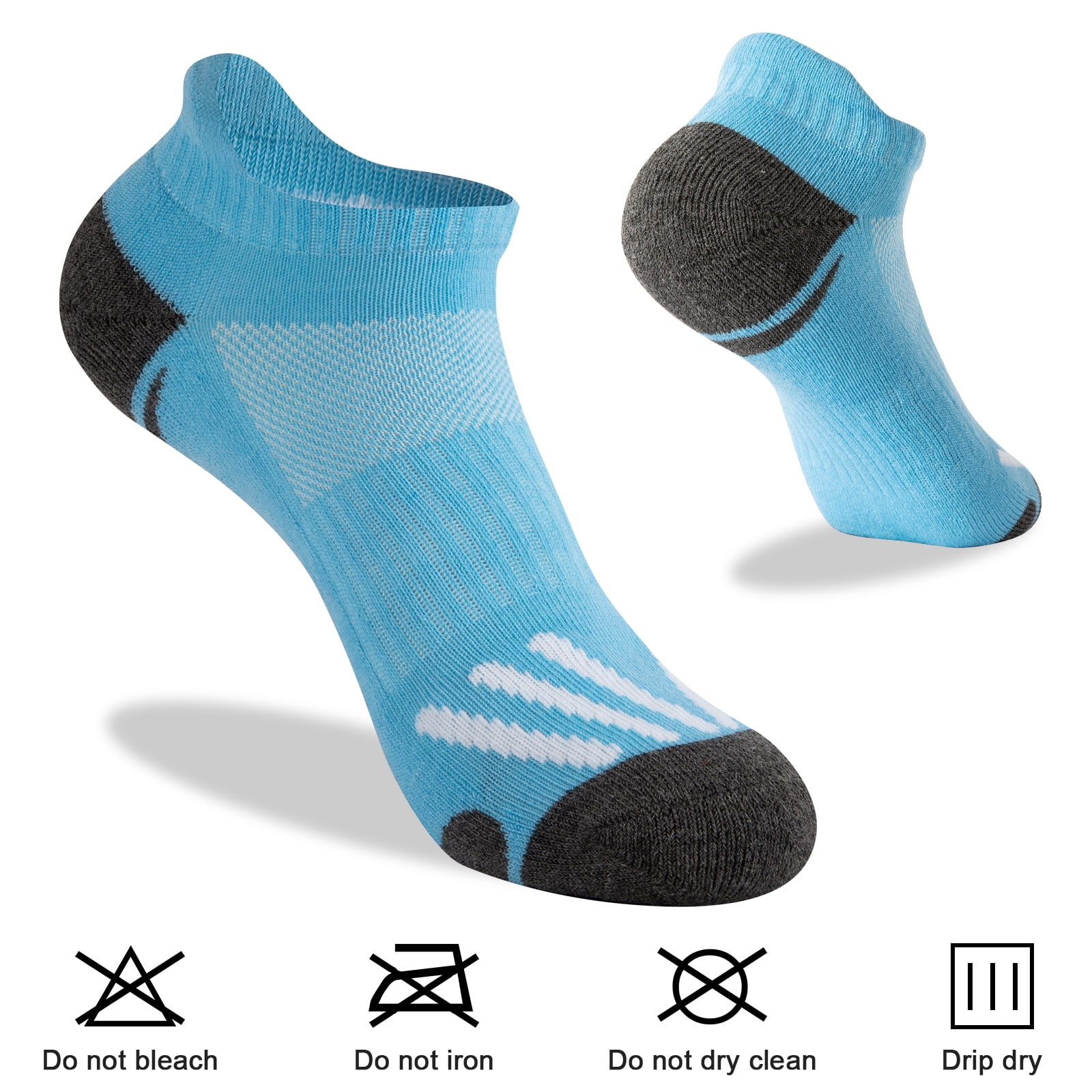 Not just functional, these ankle socks are also stylish with features like a heel tab to prevent slipping, cushioned sole, and arch support for reduced friction. The reinforced meshes promote heat and moisture ventilation, keeping your feet cool and dry during any activity. The arch elastic provides extra support, preventing foot fatigue and bunching. With a variety of cool colors to choose from, these socks will not only keep you comfortable but also boost your motivation during exercise. Whether you're running, hiking, climbing, or cycling, these socks are designed to enhance your performance and keep your feet pain-free.