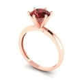 thumbnail image 2 of Clara Pucci 14K Rose Gold Solid Gold Garnet Solitaire Anniversary Ring for Women - 1.5 cttw Round Cut, 2 of 8