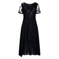 thumbnail image 4 of EliteGoogv Womens Swing Dresses Square Neck Short Sleeve A Line Dresses For Women Relaxed Loose Fit Summer Dresses Beach Vacation Wedding Guest Dresses Black, 4 of 6