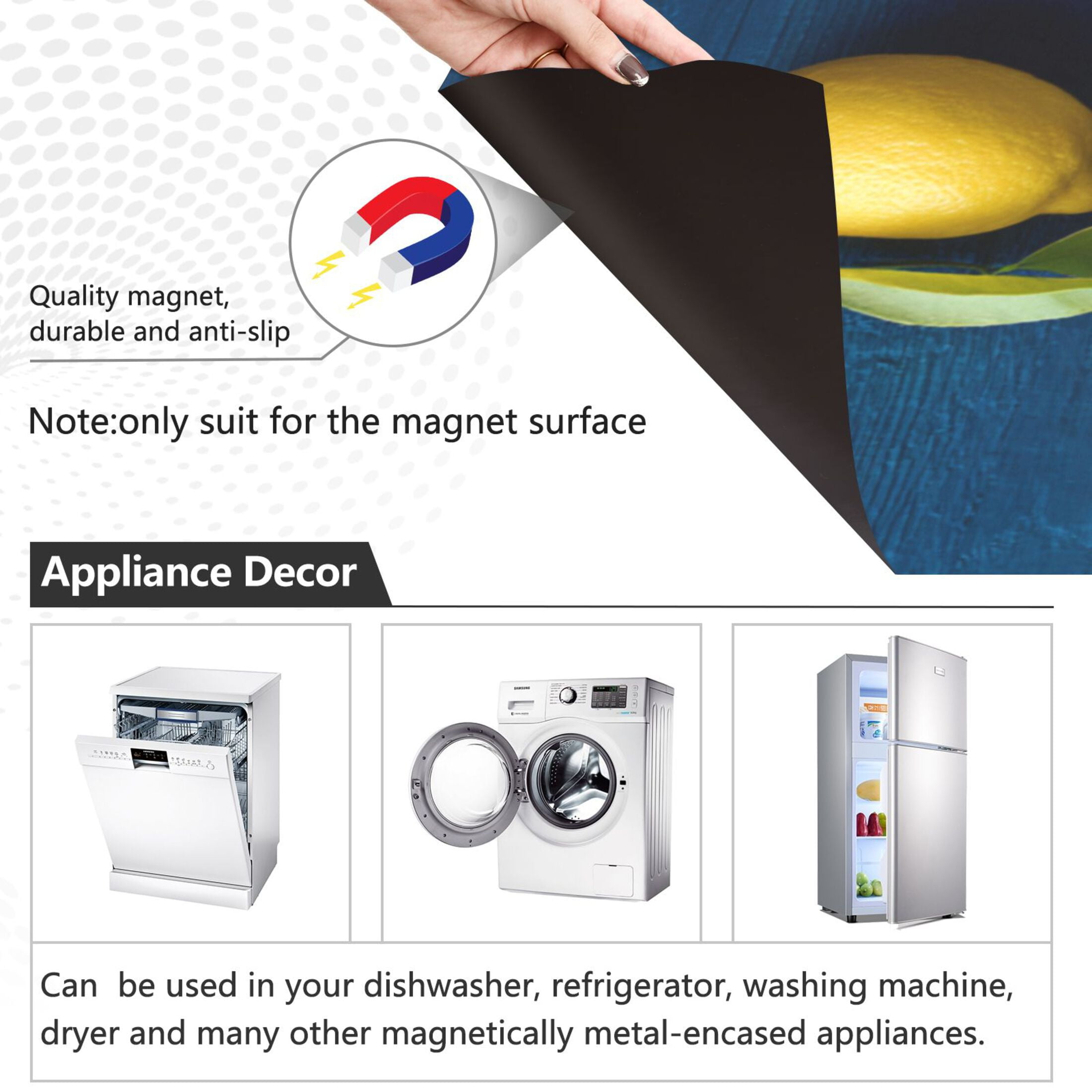 IAUYY Magnetic decorative sticker - 23x26 Inch PVC Refrigerator Decorative Cover, Removable DIY Art for Kitchen Appliances An Isolated Object