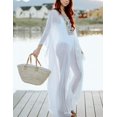 thumbnail image 2 of Xishao Mujer Traje de Baño Cubrir Bikini Vestido de Playa Cmisola y Pareos Cover up Blanco 3 Talla Única Blanco 3 Talla Única Xishao ropa, 2 of 2