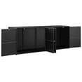 thumbnail image 3 of vidaXL Garden Storage Cabinet Black 78"x21.9"x31.5" Poly Rattan, 3 of 8