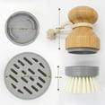 thumbnail image 7 of Bamboo Dish Palm Brush with Holder - 2 Pack RIMAY Wooden Replaceable Cleaning Scrub Brushes Washing Scrubber Set Kitchen Wood Dishwashing Tool for Pots,Pans,Counter&Sink, 7 of 7