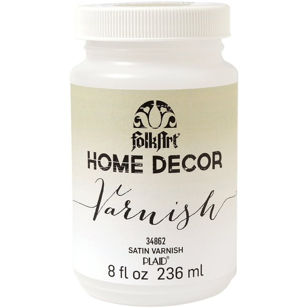 FolkArt 34862 Home Décor Satin Varnish, Satin Finish, Clear, 8 fl oz