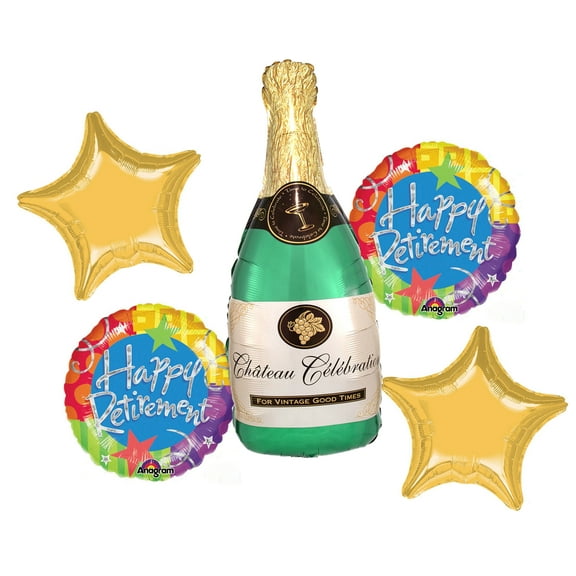 Happy Retirement Balloon Balloon Bouquet (5 Pieces) - Party Supplies Decoration