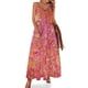 thumbnail image 1 of Vestido sin mangas con estampado floral barroco en rosa intenso y dorado Vestido de noche para mujer, 1 of 7