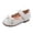 White, variant on uikmnh Girls Leather Mary Jane Shoes Bow Scalloped Edge Flat Dress Shoes for Kids Size:10