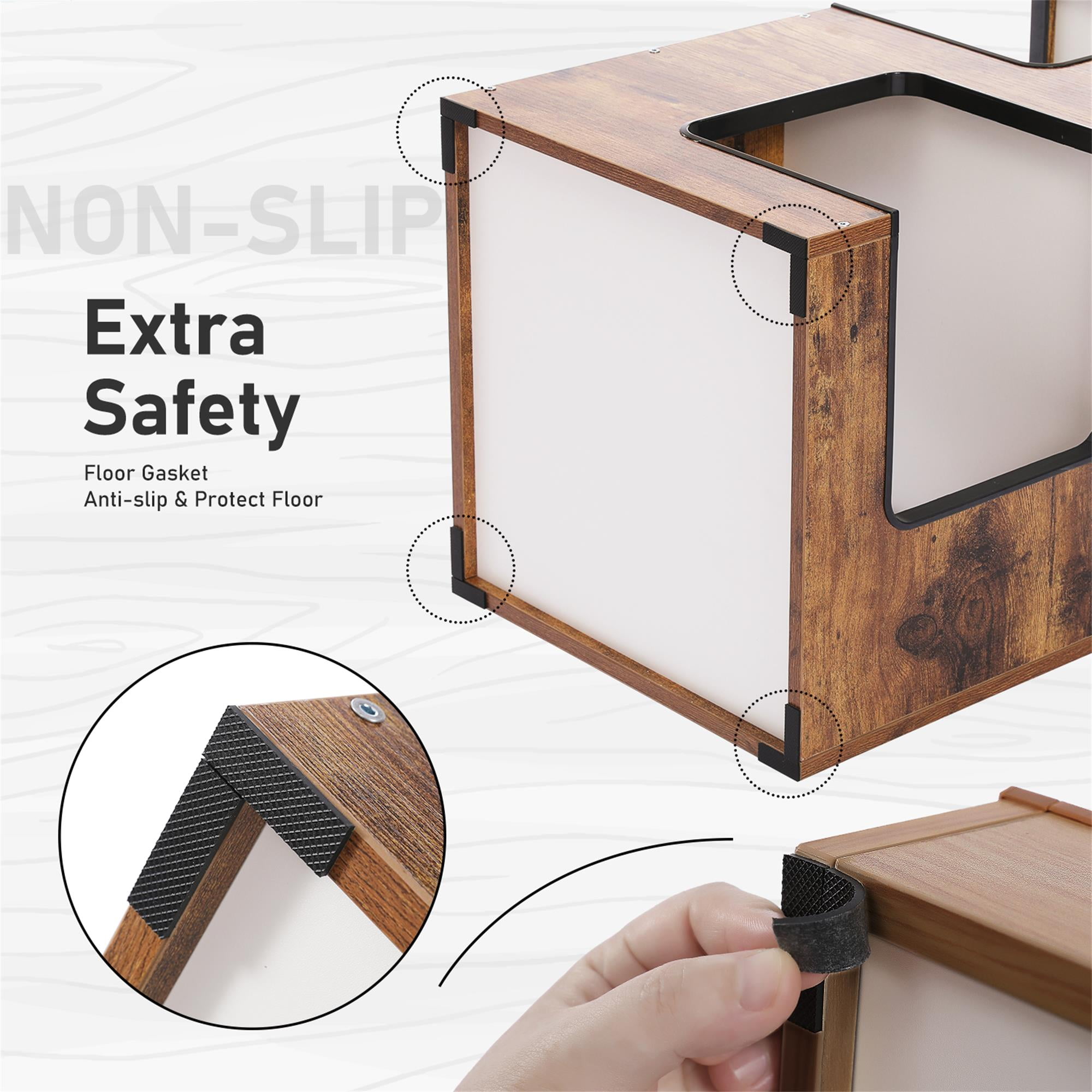 Pefilos 23" Wood Cat House Furniture for Indoor Cats, Modern Cat Tree Tower Bed with Free Cat Toy, Scratching Pad and Removable Soft Mats, Small Cat Condo, Brown Pefilos 23" Wood Cat House Furniture for Indoor Cats, Modern Cat Tree Tower Bed with Free Cat Toy, Scratching Pad and Removable Soft Mats, Small Cat Condo, Brown