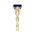 thumbnail image 3 of ANGARA Lab Grown 2.45 Ct Blue Sapphire Floral Engagement Ring for Women in 14K Yellow Gold (Size-9x7mm) | September Birthstone, Anniversary, Jewelry Gift for Women | Lab-Grown Blue Sapphire Ring, 3 of 8