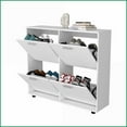 thumbnail image 2 of Modern Tilt-Out Shoe Storage Cabinet | 4 Door | White Particle Board, 2 of 8