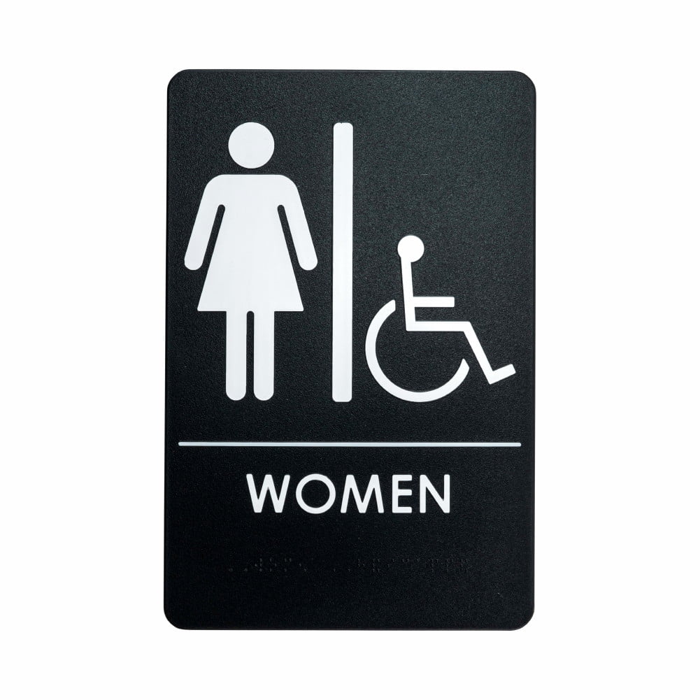 Men's and Women's Handicap Restroom Sign ADA Compliant Bathroom Door Made in USA 