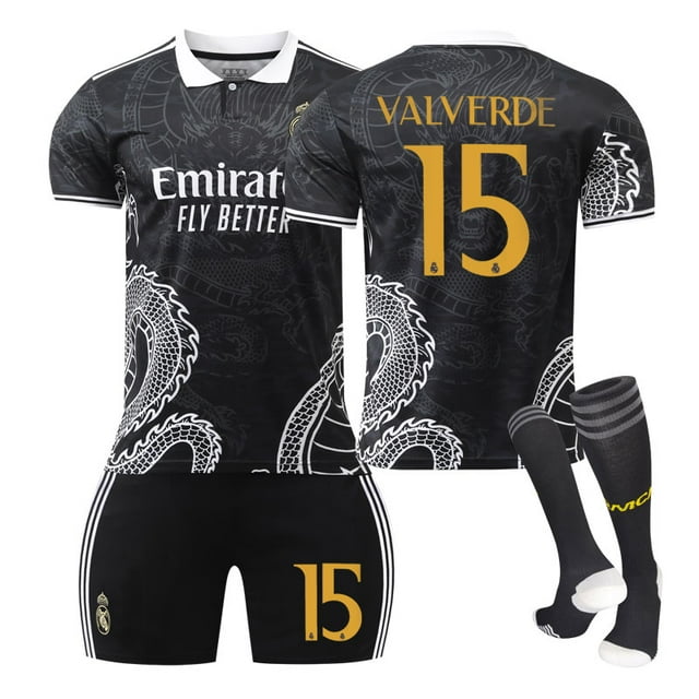 Real Madrid Football Shirt 23-24 Dragon Pattern Version Kids and Adults Set Sports Team Shirt